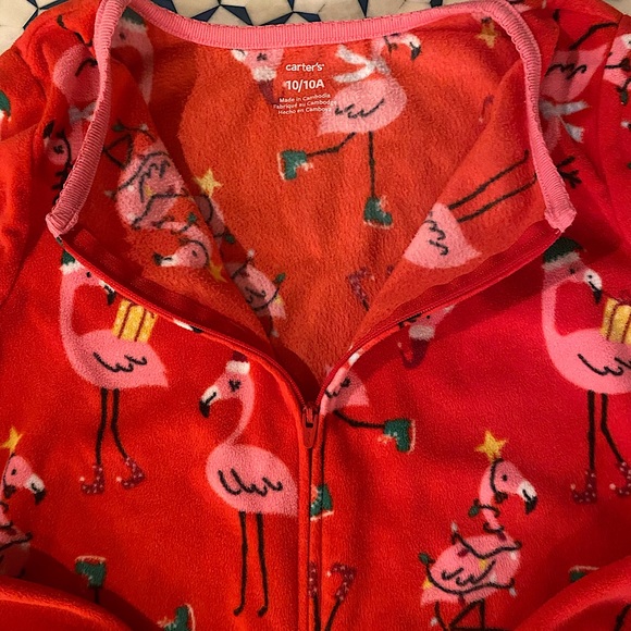 Carter’s Holiday Themed Footed Fleece PJs size 10 - Picture 3 of 6